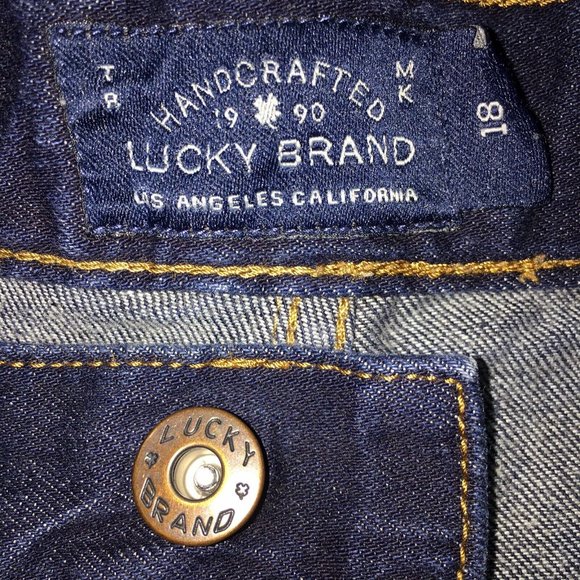 Lucky Brand Jeans Boys 18 Classic Straight Dark Wash Blue Denim High Rise - Picture 7 of 15